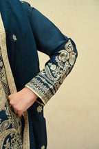 Aurelia -Deep Teal(Embroidered) - 3Pc