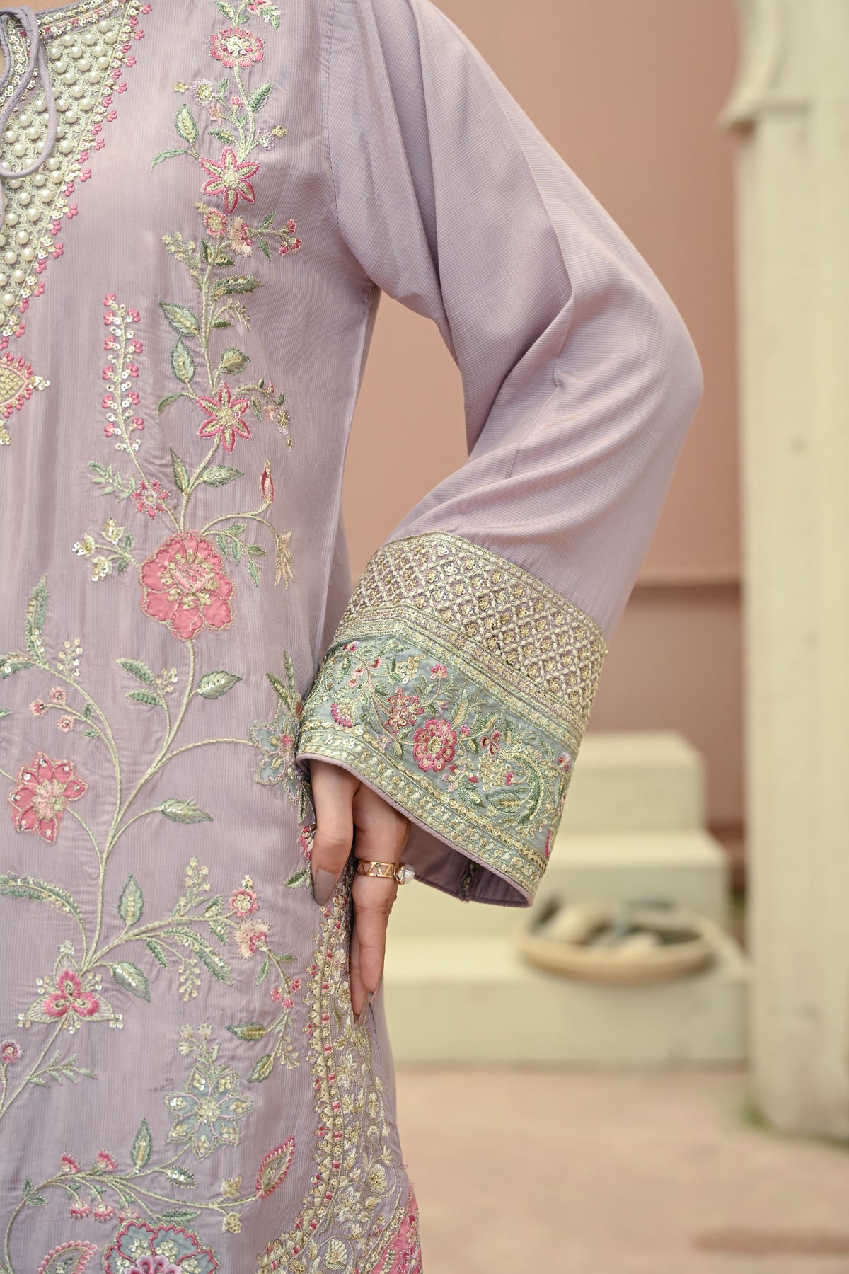 Regal- Lavender (Embroidered) - 3Pc