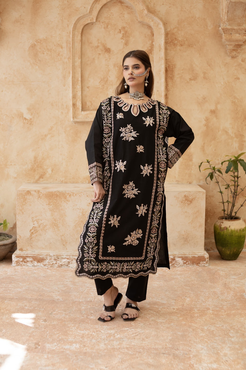 Meher-Black Embroidered Pret (3 pc)