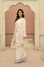 Seline -beige(Embroidered) - 3Pc