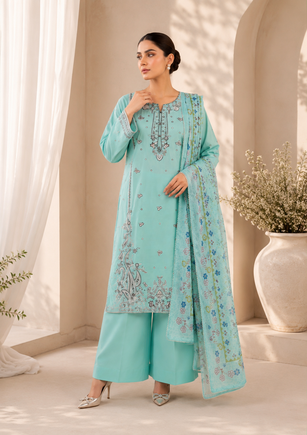 Firoza (Embroidered) - 3Pc