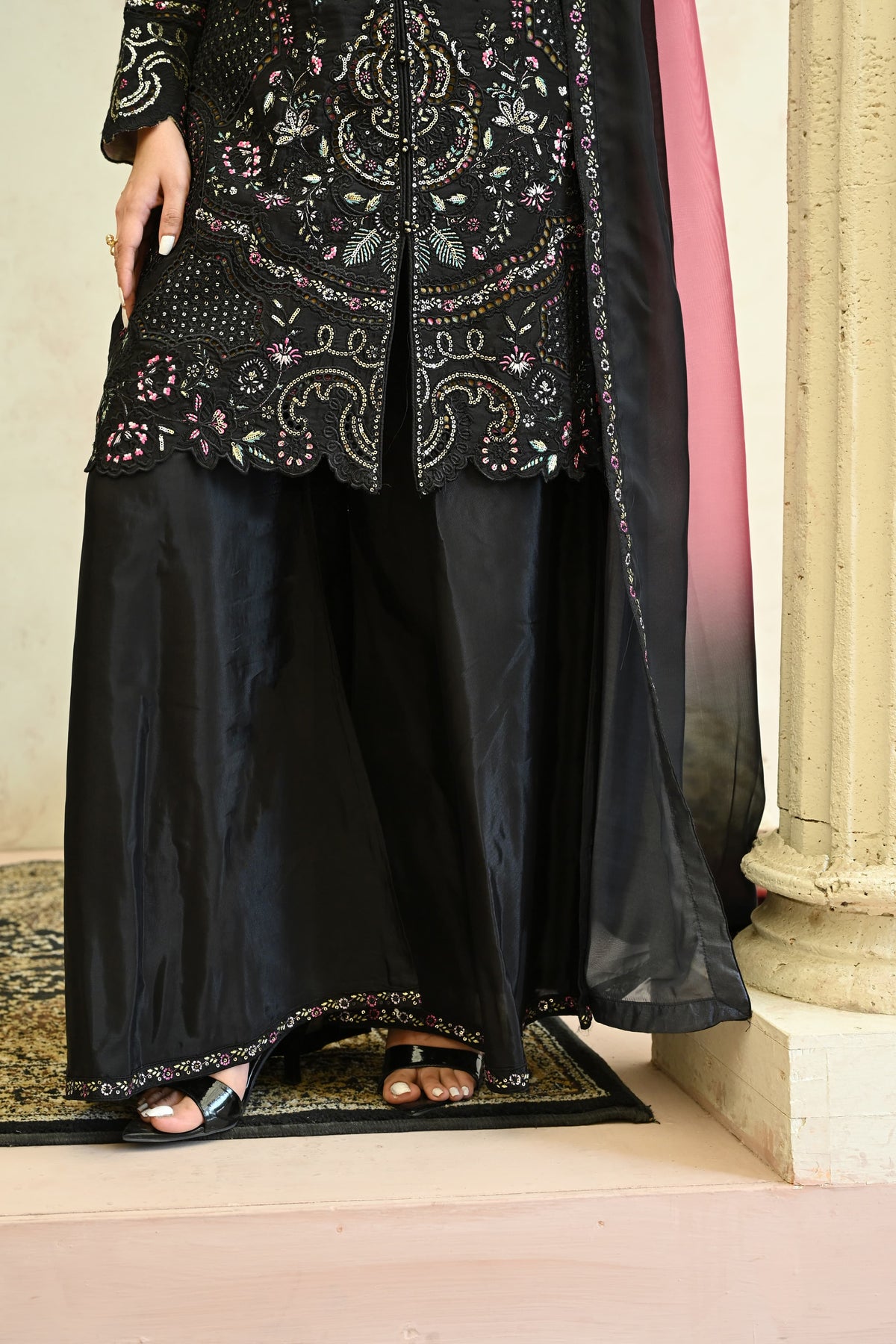 Amour -Black(Embroidered) - 3Pc