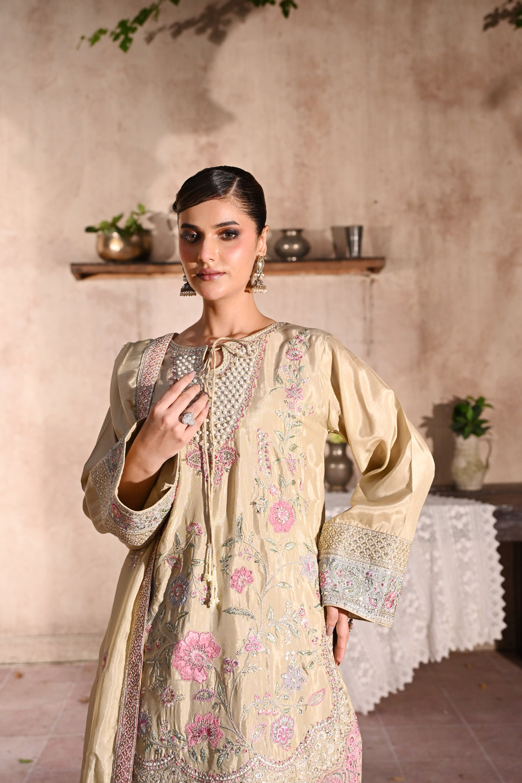 Regal -Champagne Gold(Embroidered) - 3Pc