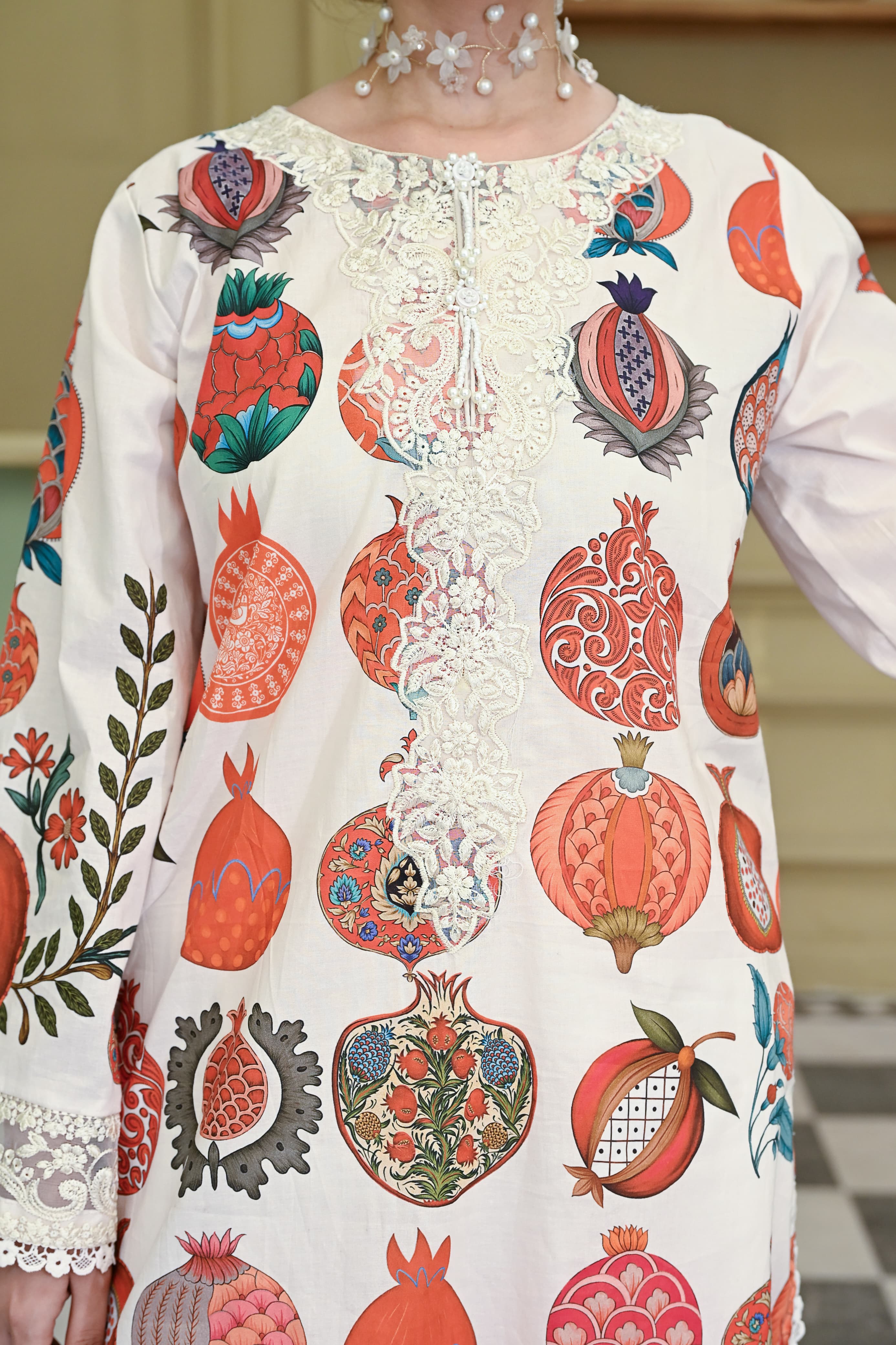 Naaz- Beige (Embroidered) - 3Pc