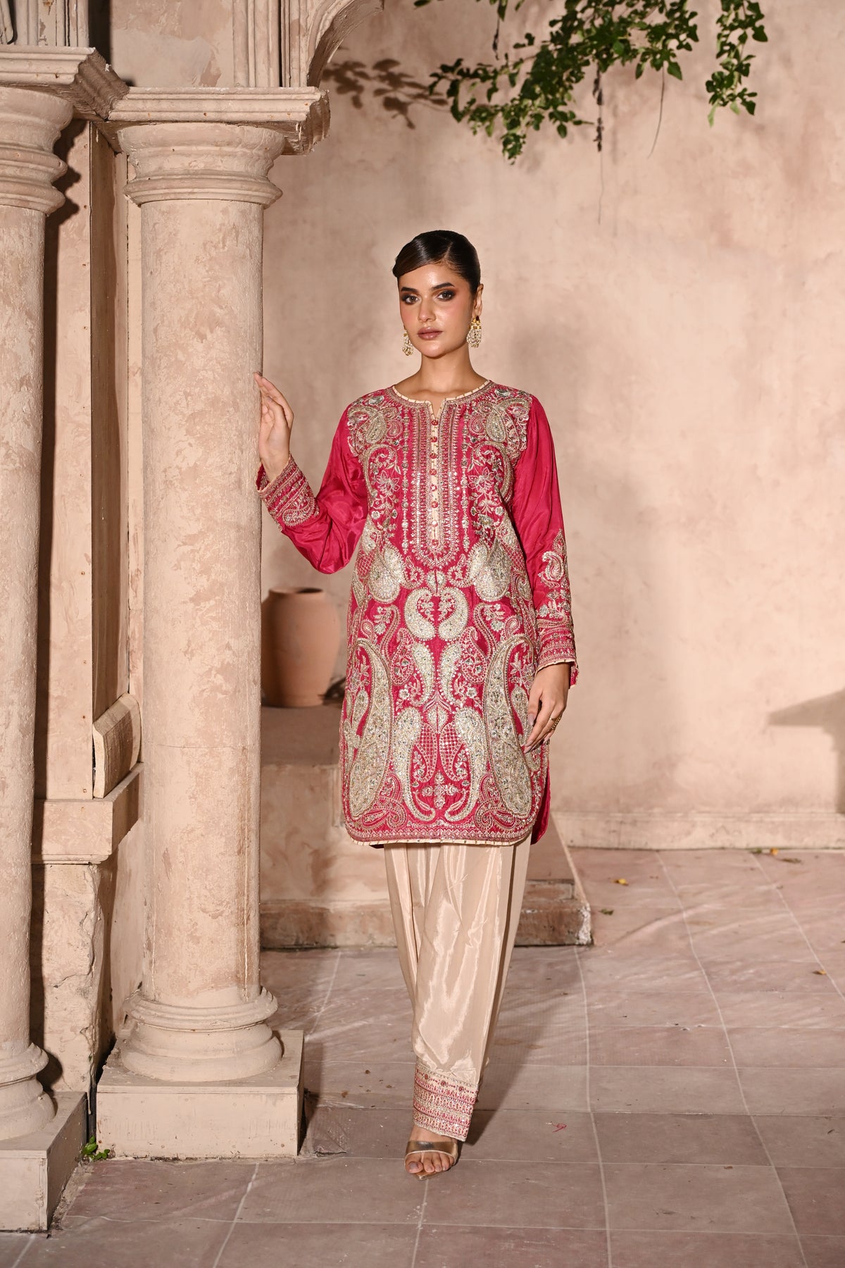 Aurelia -Rosewood(Embroidered) - 3Pc