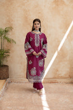 Rhea- plum Embroidered pret (3pc)