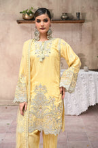 Celleste -Butter Yellow(Embroidered) - 3Pc