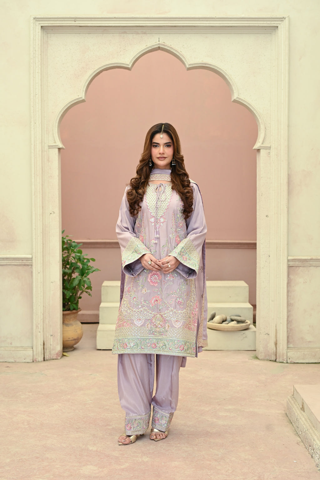 Regal- Lavender (Embroidered) - 3Pc