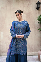 Amour -Deep teal (Embroidered) - 3Pc