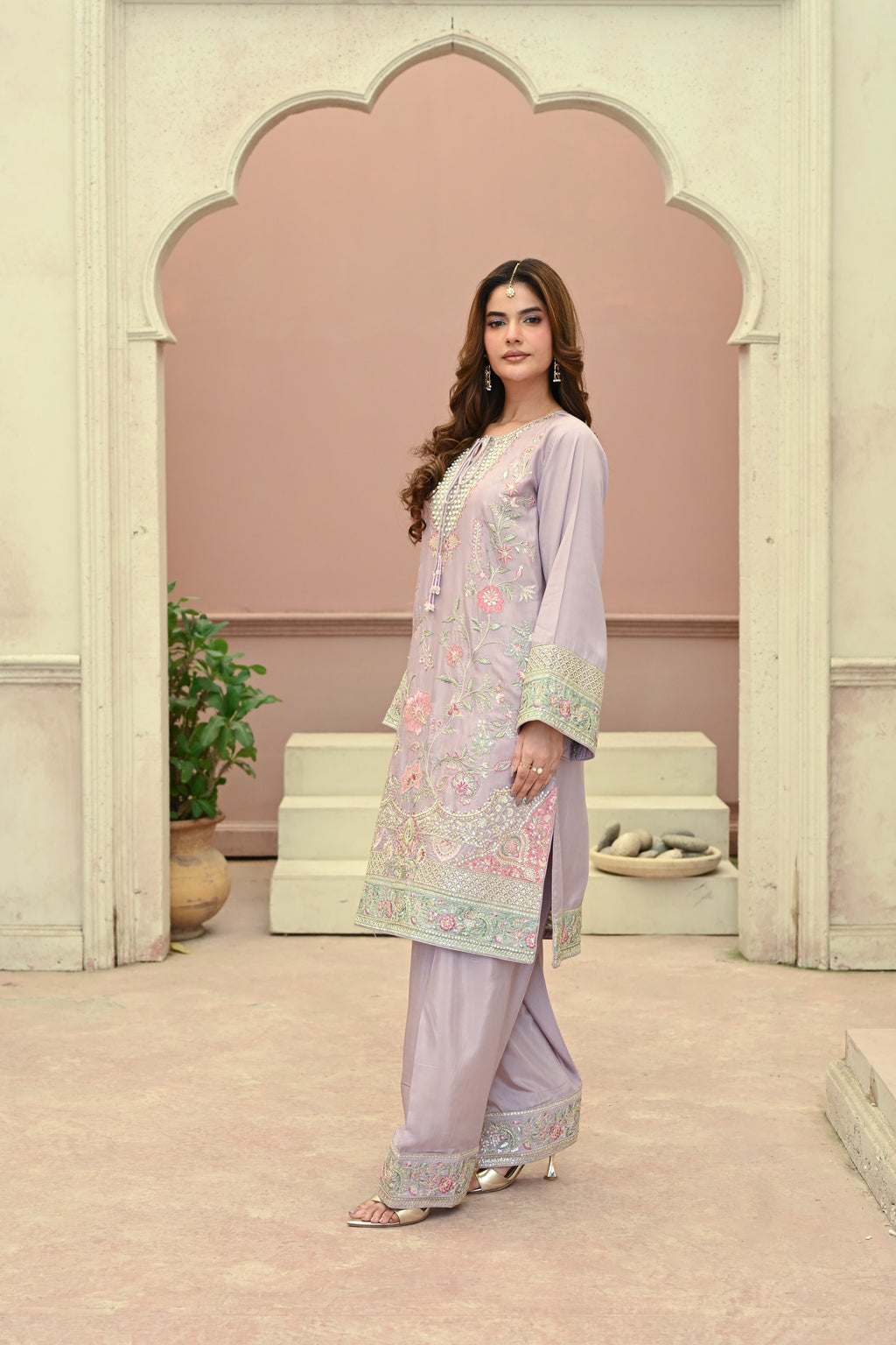 Regal- Lavender (Embroidered) - 3Pc