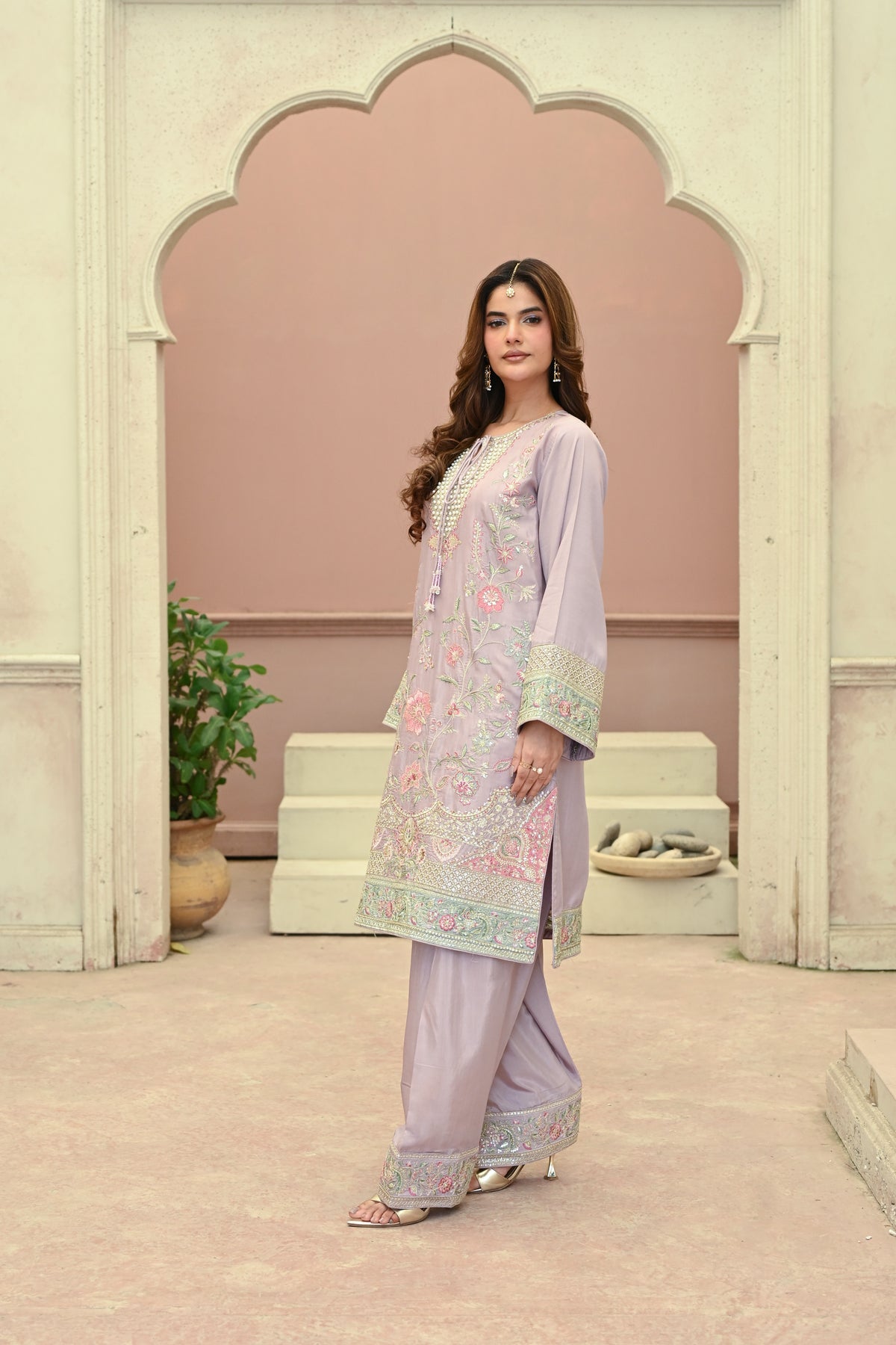 Regal- Lavender (Embroidered) - 3Pc