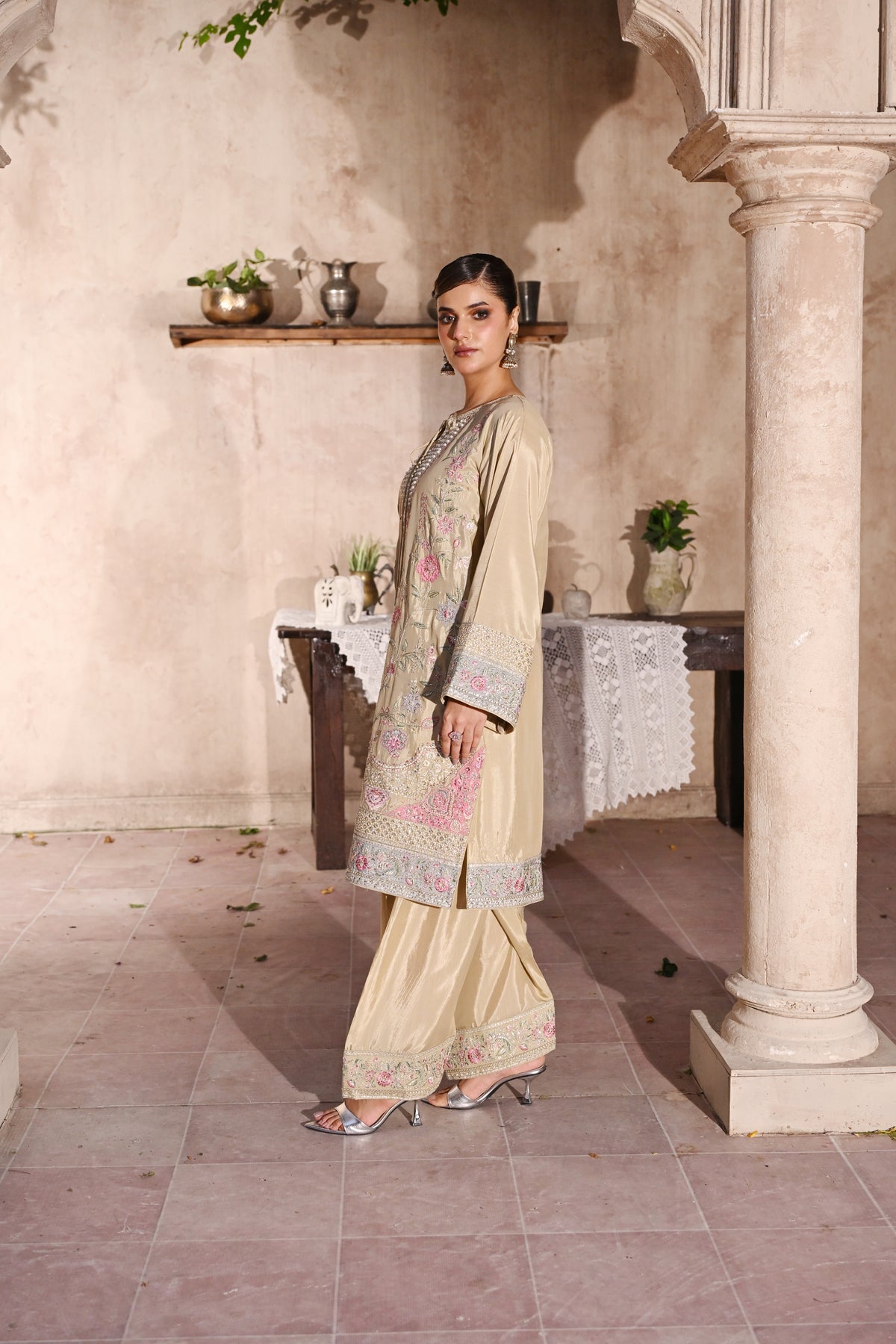 Regal -Champagne Gold(Embroidered) - 3Pc