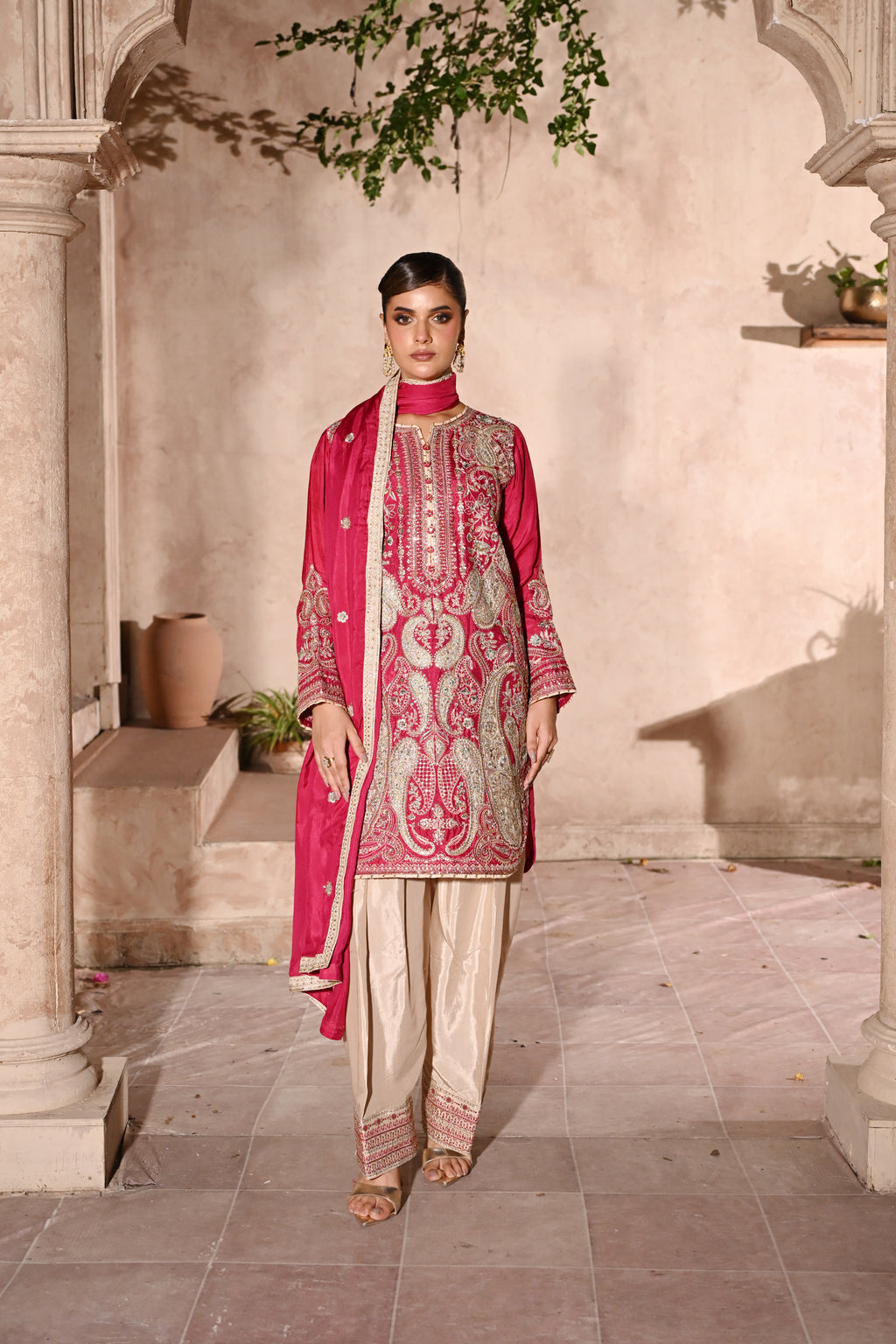Aurelia -Rosewood(Embroidered) - 3Pc