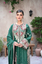 Valentina-Emerald Green (Embroidered) - 3Pc