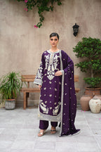 Seraphine -Plum (Embroidered) - 3Pc