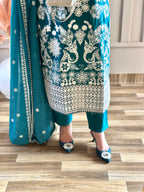 Mahnoor (Bottle Green) - 3Pc