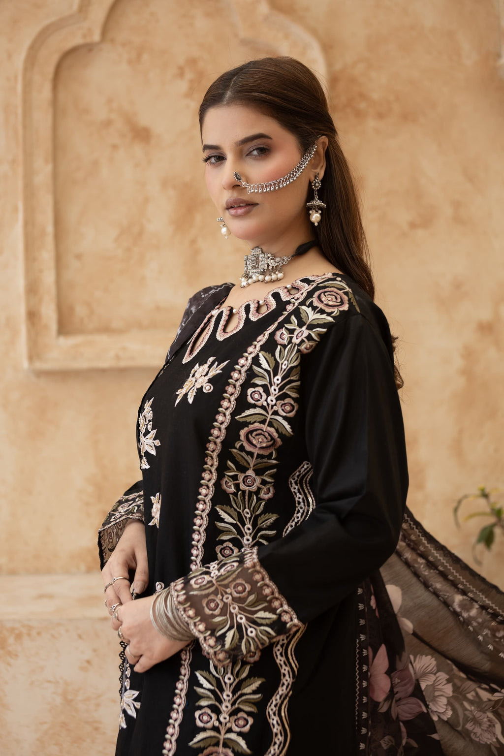 Meher-Black Embroidered Pret (3 pc)