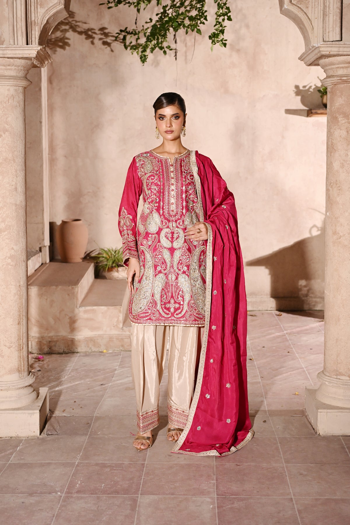 Aurelia -Rosewood(Embroidered) - 3Pc
