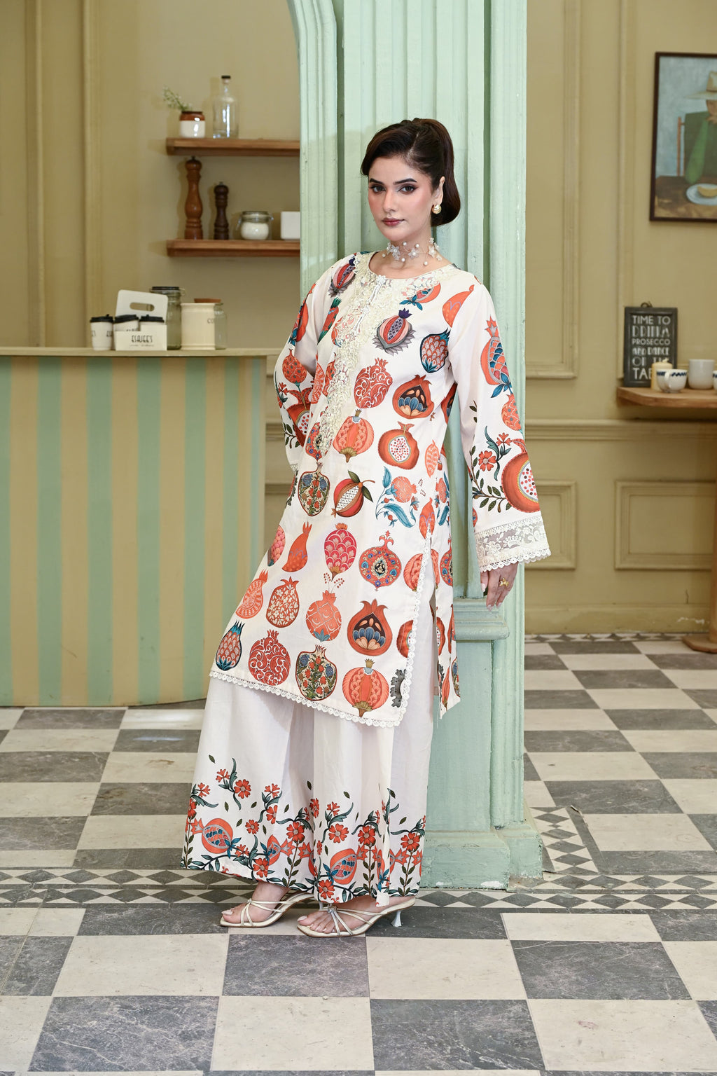 Naaz- Beige (Embroidered) - 3Pc