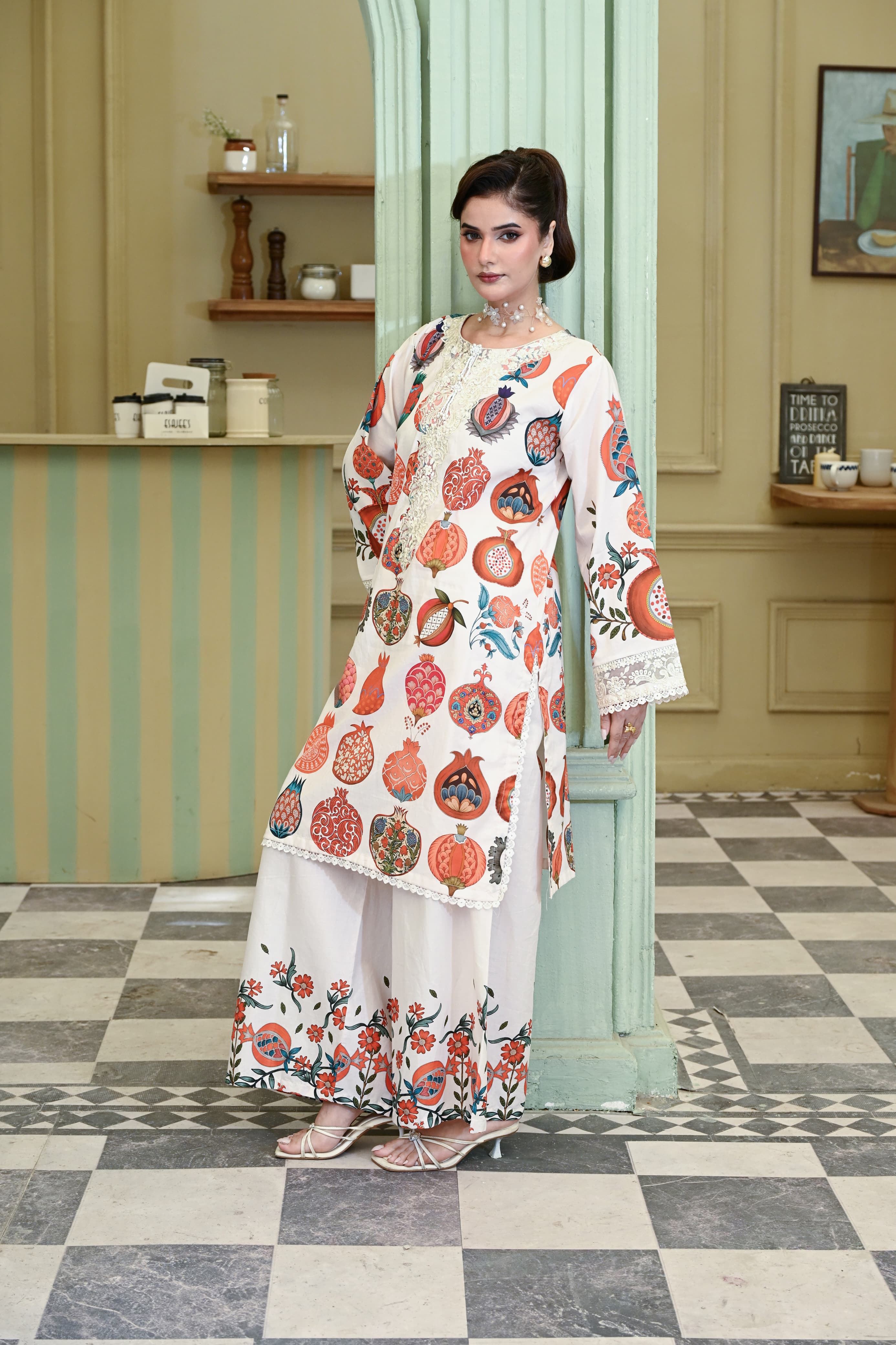 Naaz- Beige (Embroidered) - 3Pc