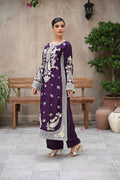 Seraphine -Plum (Embroidered) - 3Pc