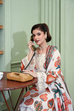 Naaz- Beige (Embroidered) - 3Pc
