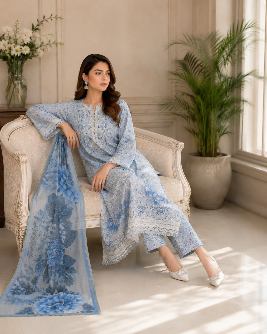 Noor-e-Azure (Embroidered) - 3Pc