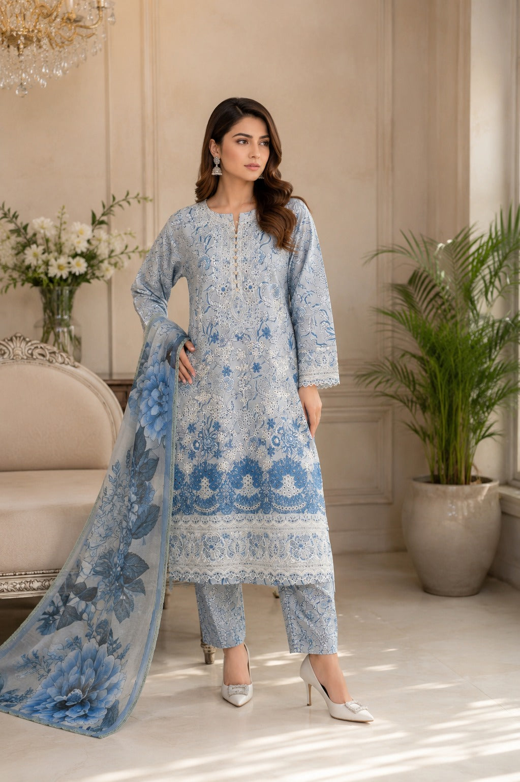 Noor-e-Azure (Embroidered) - 3Pc