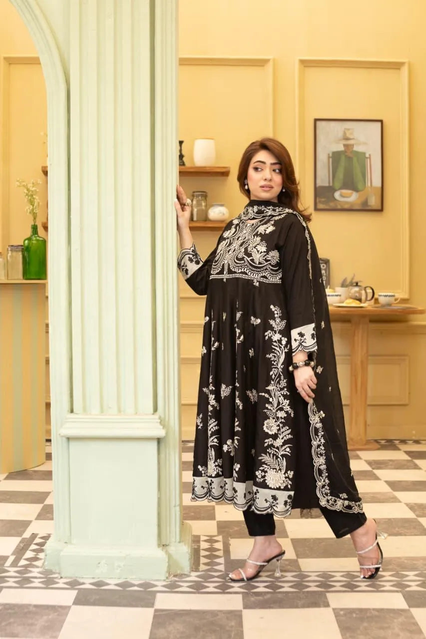 Flowy (Black) - 3Pc