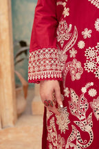 Mahnoor (Deep Red) - 3Pc