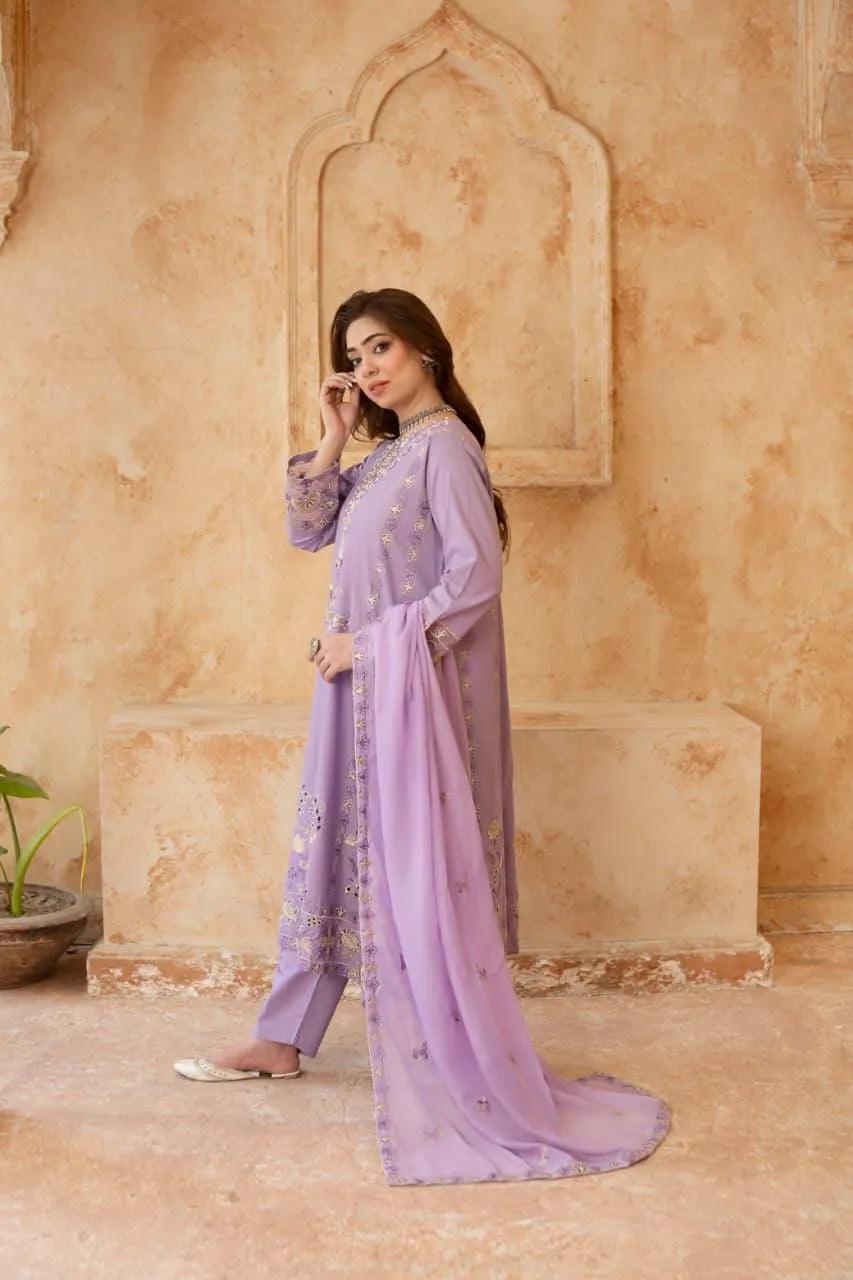 Naqsh (lavender) - 3Pc