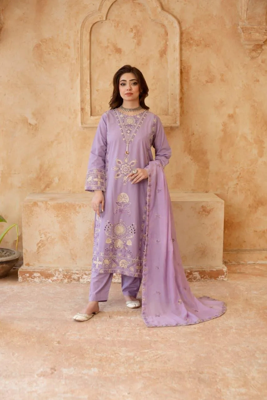 Naqsh (lavender) - 3Pc