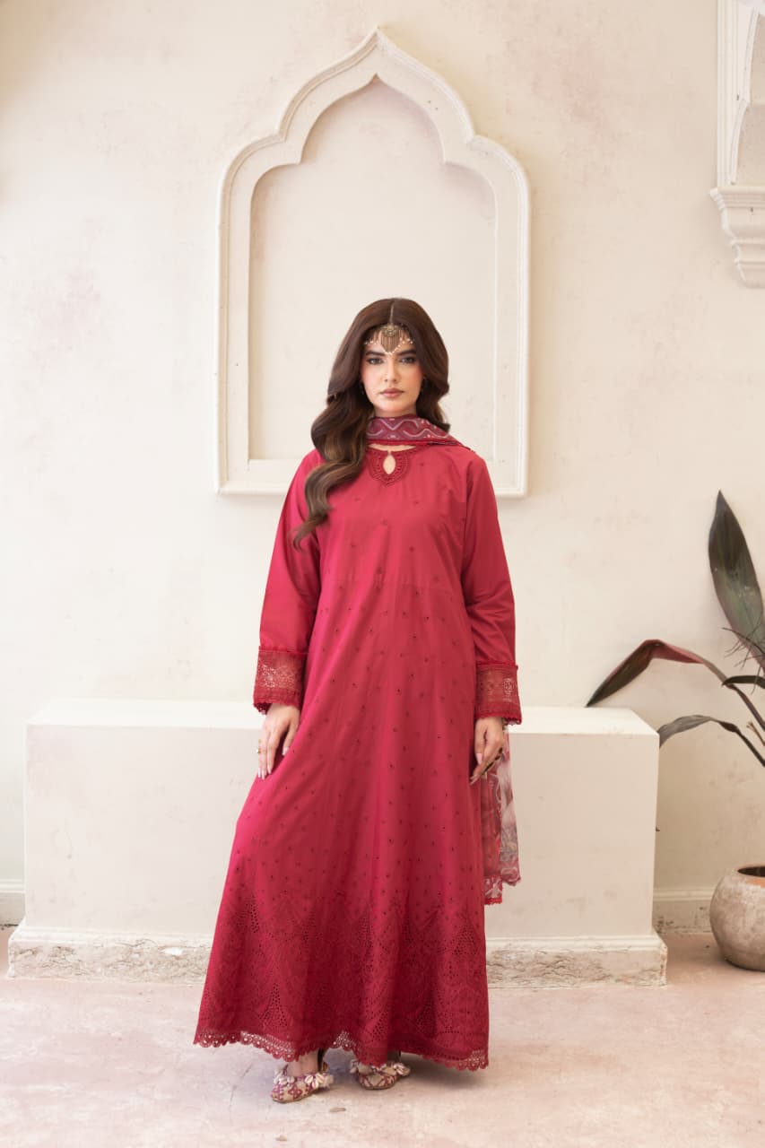 Baharaa (Crimson red) - 3Pc
