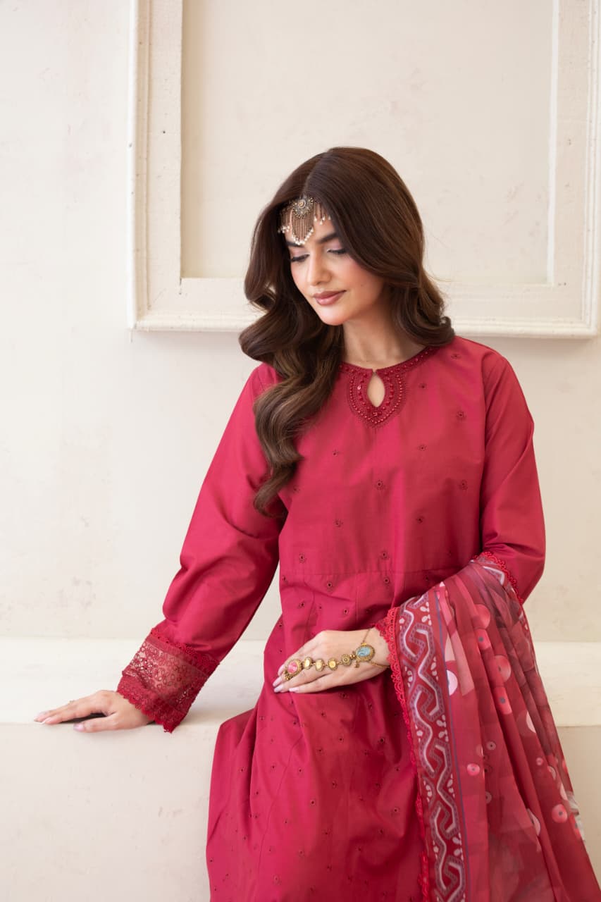 Baharaa (Crimson red) - 3Pc