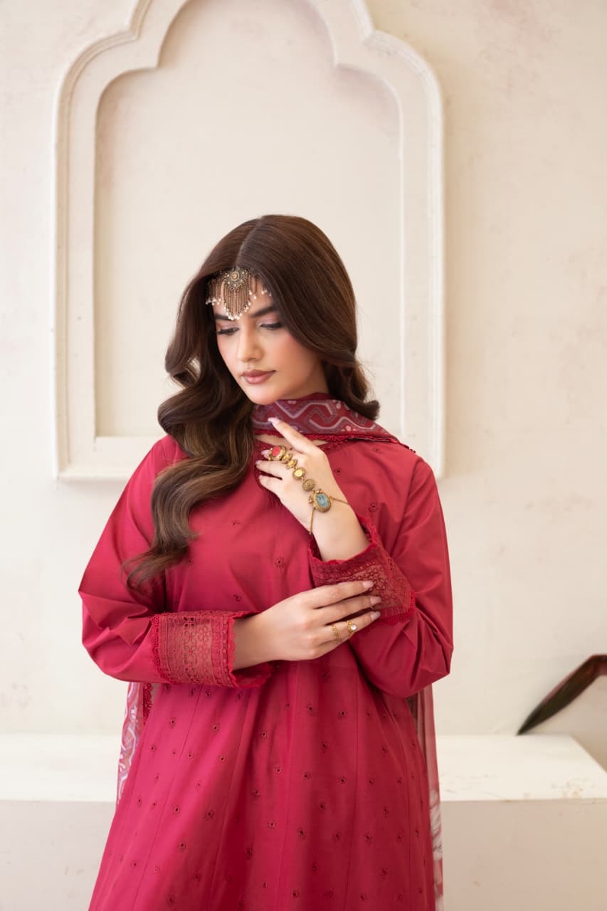 Baharaa (Crimson red) - 3Pc