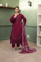 Mastani (magenta rose) 3 pc Embroidered suit
