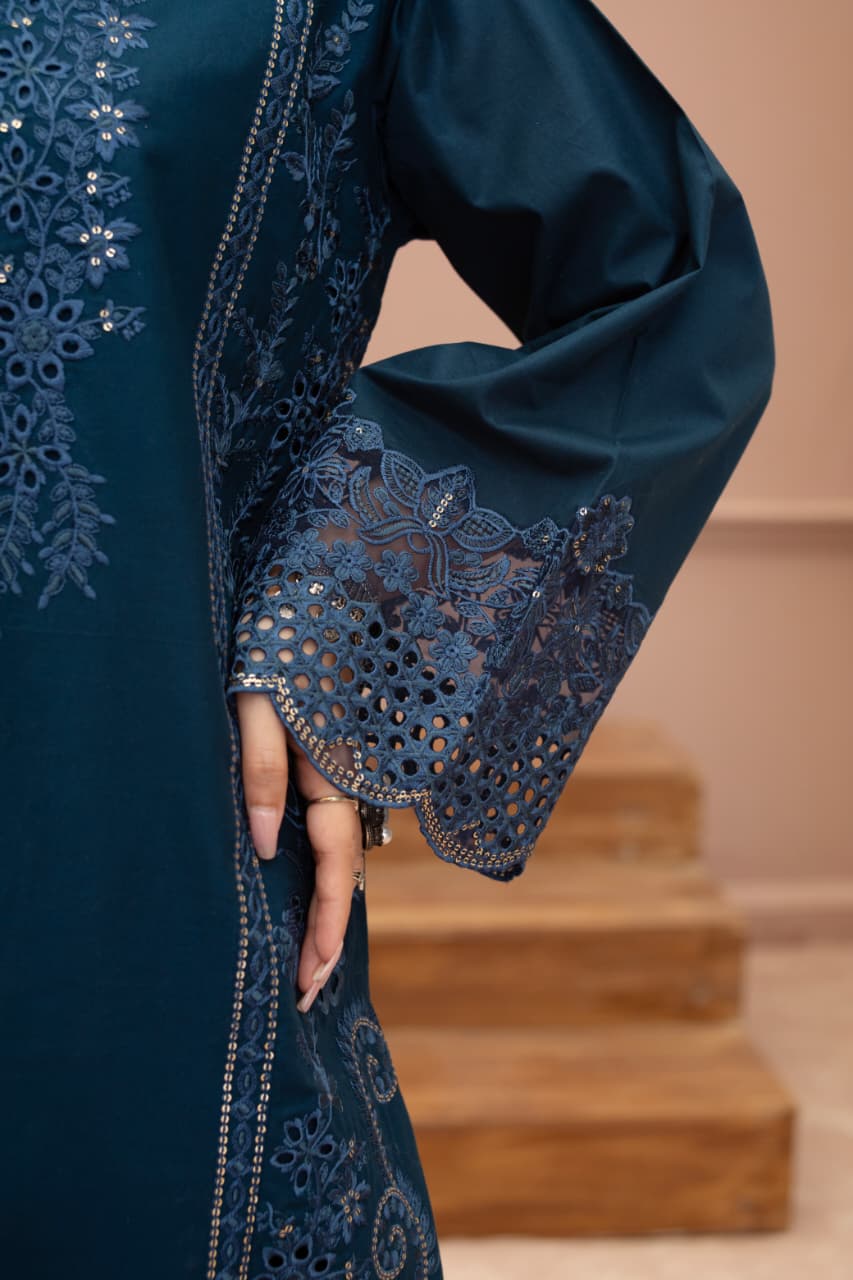 Mastani (Navy Blue) 3 pc Embroidered suit