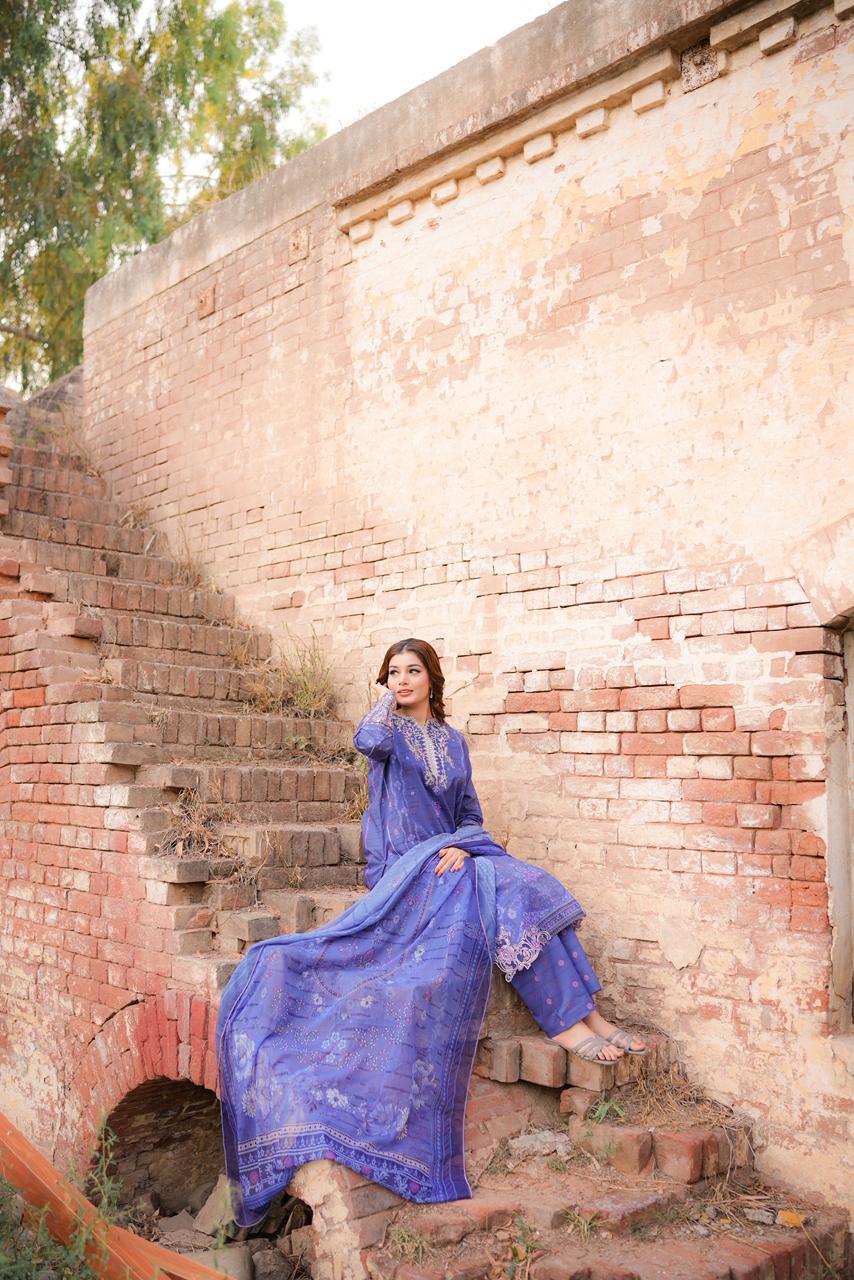 Rang Mahal (Embroidered) - 3Pc
