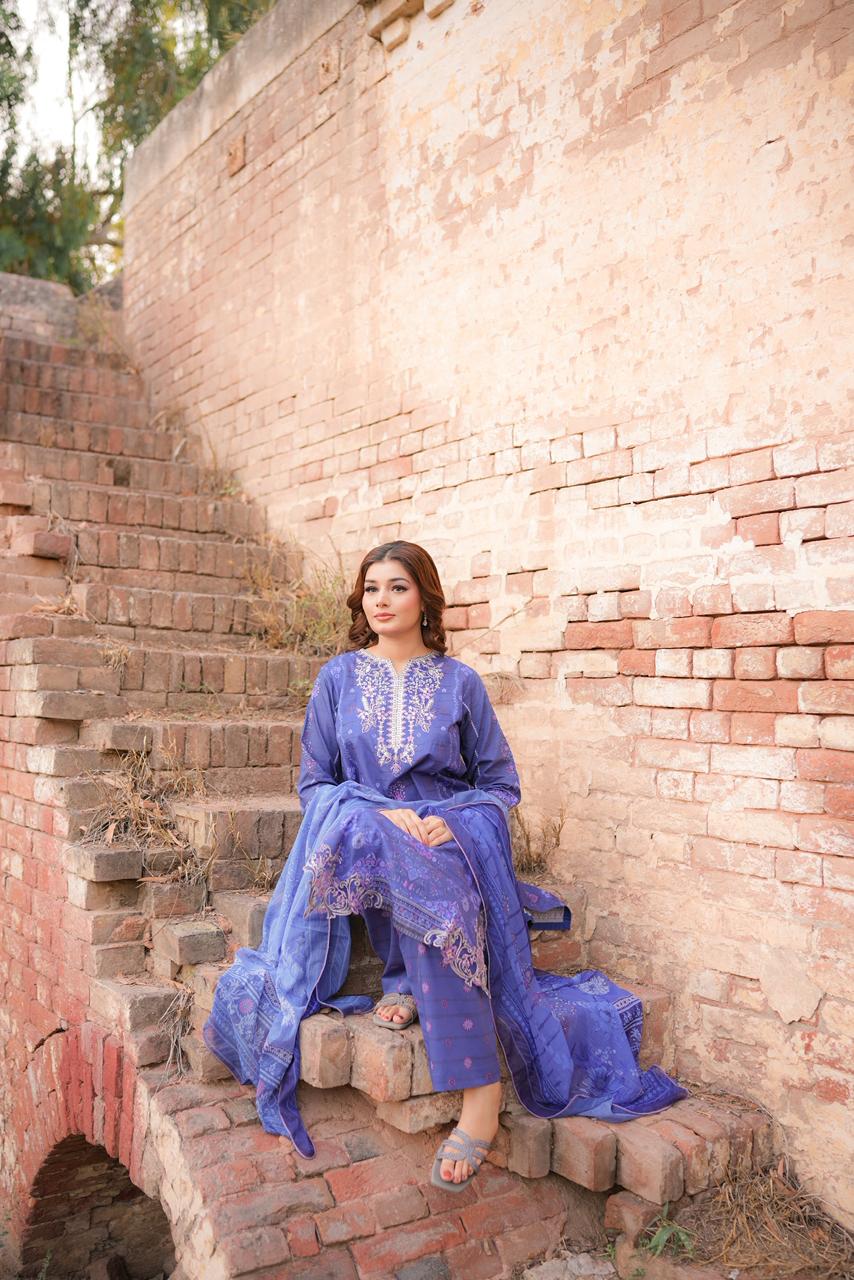 Rang Mahal (Embroidered) - 3Pc