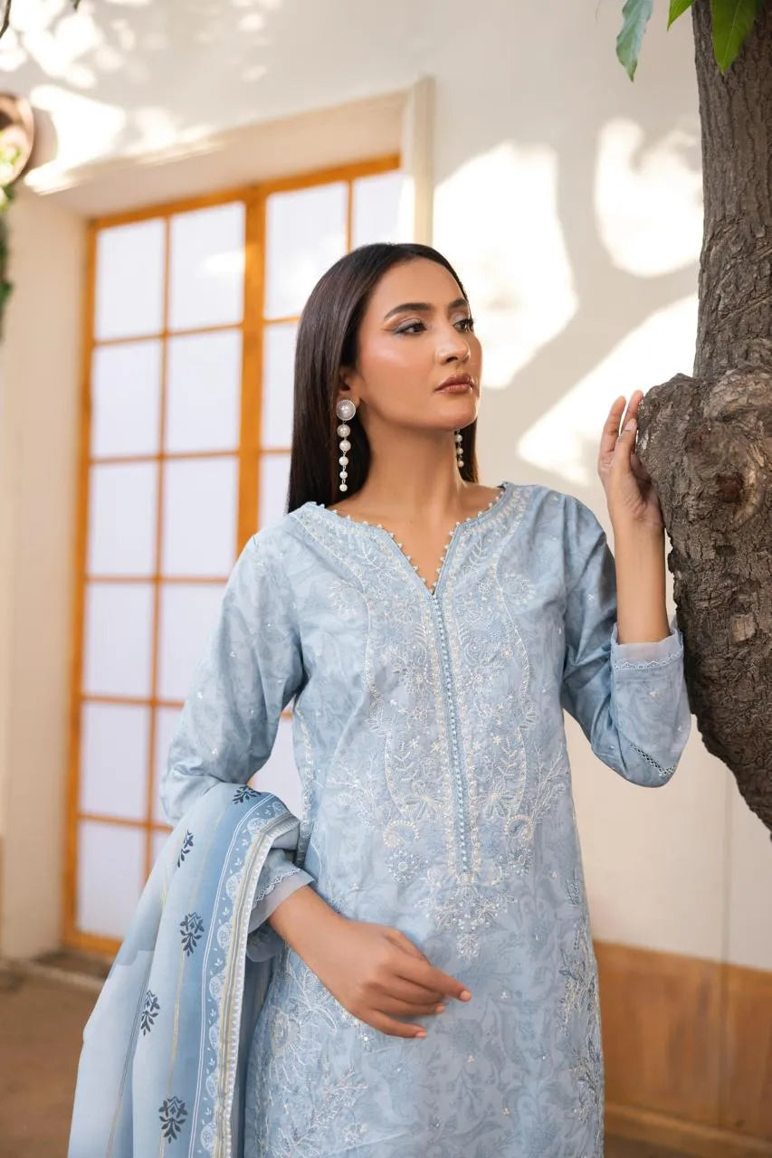 Drape (Embroidered) - 3Pc