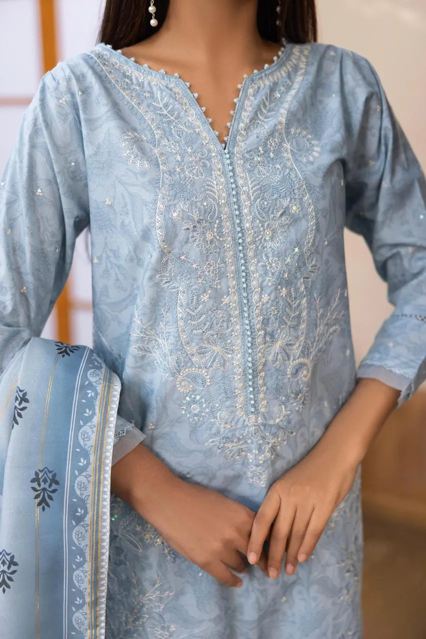 Drape (Embroidered) - 3Pc