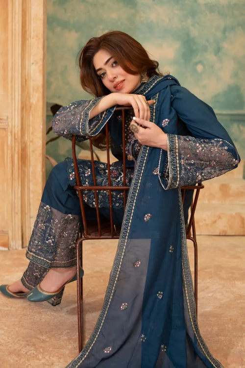 Angaar (Navy Blue) - 3Pc