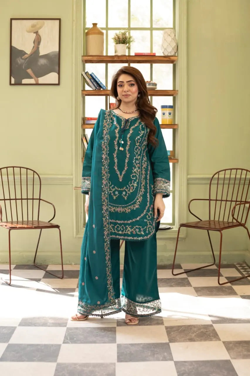 Dastaan (Emerald Green) - 3Pc