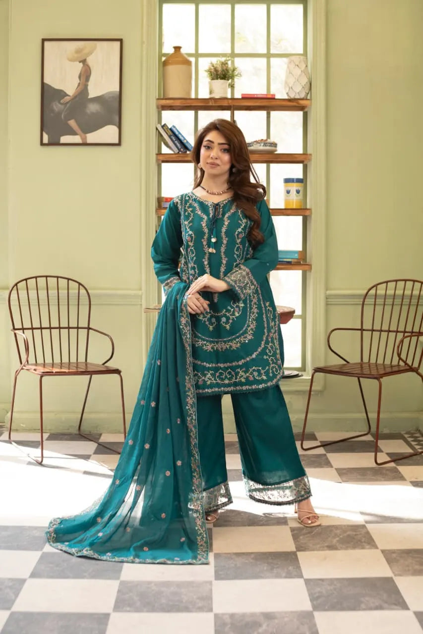 Dastaan (Emerald Green) - 3Pc