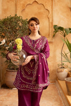Dastaan (Plum) - 3Pc
